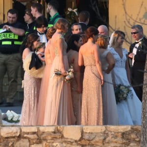 Exclusif - Taylor Swift demoiselle d'honneur au mariage de sa meilleure amie d'enfance, Britany Maack, avec qui elle a grandi en Pennsylvanie, le 20 février 2016. Les deux amies portent des robes de la designer Reem Acra.