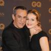 Thierry Ardisson et sa femme Audrey Crespo-Mara - Photocall de la cérémonie des "GQ 2015, Les Hommes de l'Année" au Shangri-La Hotel à Paris, le 25 janvier 2016.