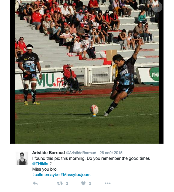 Aristide Barraud, rugbyman blessé lors des attentats de Paris en novembre 2015.