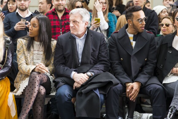 Kelly Rowland, Sidney Toledano et Lewis Hamilton - Défilé John Galliano (collection automne -hiver 2016/2017) au lycée Carnot. Paris, le 6 mars 2016.