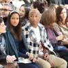 La chanteuse Halsey (Ashley Nicolette Frangipane), Pharrell Williams et sa femme Helen Lasichanh, Isabelle Huppert, Anna Mouglalis - People au défilé de mode Chanel collection prêt-à-porter Automne Hiver 2016/2017 lors de la fashion week à Paris, le 8 mars 2016.