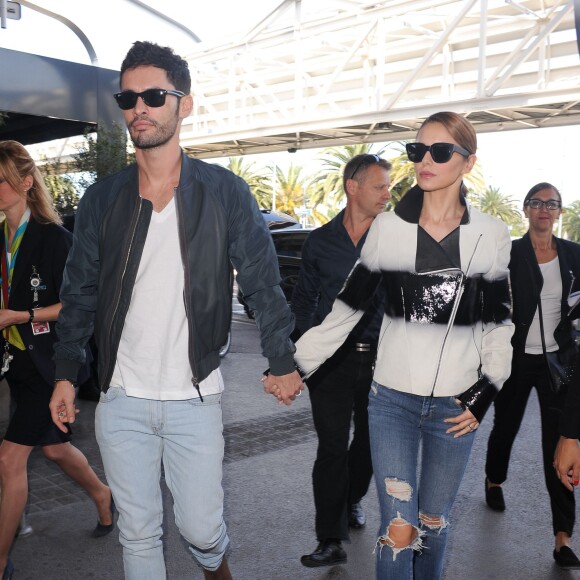 Cheryl Cole et son mari Jean-Bernard Fernandez-Versini quittent Cannes, le 16 mai 2015