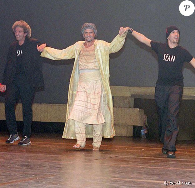 Elie Chouraqui, Pascal Obispo, Daniel Levi, Anne Warin - Générale du spectacle Les Dix Commandements, à Paris, le 12 octobre 2000