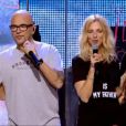Tal, Pascal Obispo, Sandrine Kiberlain et Marc Lavoine, lors du concert des Enfoirés à l'AccorHotels Arena à Paris, diffusé le vendredi 11 mars sur TF1.