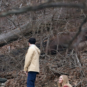 Miley Cyrus tourne avec Woody Allen pour une série diffusée par Amazon, dans le comté de Westchester près de New York le 10 mars 2016.