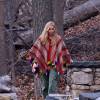Miley Cyrus dans un look hippie sur un tournage dans le comté de Westchester près de New York le 10 mars 2016.