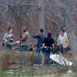 Miley Cyrus tourne avec Woody Allen pour une série diffusée par Amazon, dans le comté de Westchester près de New York le 10 mars 2016.