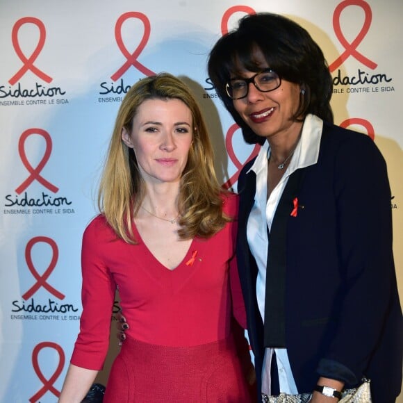 Elisabeth Bost et Audrey Pulvar - Soirée de lancement du Sidaction 2016 au Musée du Quai Branly à Paris le 7 mars 2016. © Giancarlo Gorassini/Bestimage