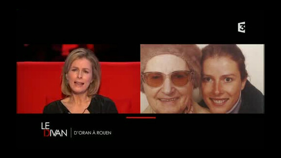 Karin Viard évoque les histoires traumatisantes que lui racontait sa grand-mère, dans Le Divan de Marc-Olivier Fogiel sur France 3, le mardi 15 mars 2016.