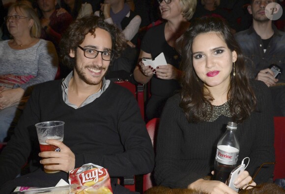 Thomas Hollande et Joyce Jonathan - People au concert de Céline Dion au POPB de Paris, le 29 novembre 2013.