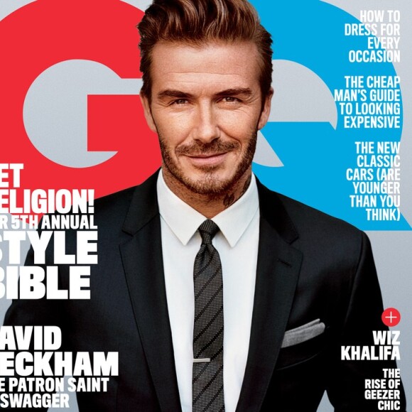 David Beckham en couverture du numéro d'avril 2016 de GQ. Photo par Alasdhair McLellan.