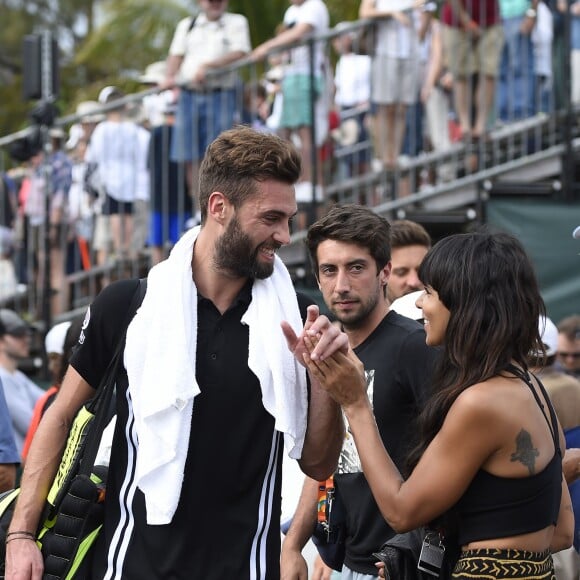 Shy'm et Benoît Paire à Miami le 25 mars 2016 après la victoire du Français contre Mikhail Youzhny.