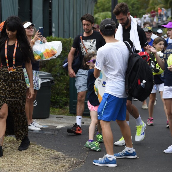 Shy'm et Benoît Paire à Miami le 25 mars 2016 après la victoire du Français contre Mikhail Youzhny.