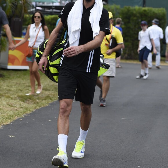 Shy'm et Benoît Paire à Miami le 25 mars 2016 après la victoire du Français contre Mikhail Youzhny.