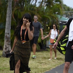 Shy'm et Benoît Paire à Miami le 25 mars 2016 après la victoire du Français contre Mikhail Youzhny.