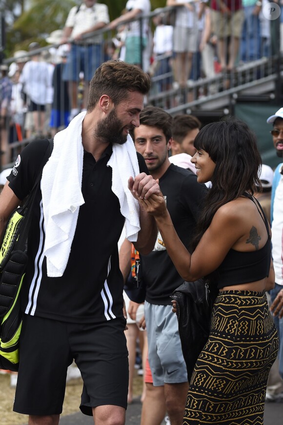 Shy'm et Benoît Paire à Miami le 25 mars 2016 après la victoire du Français contre Mikhail Youzhny.