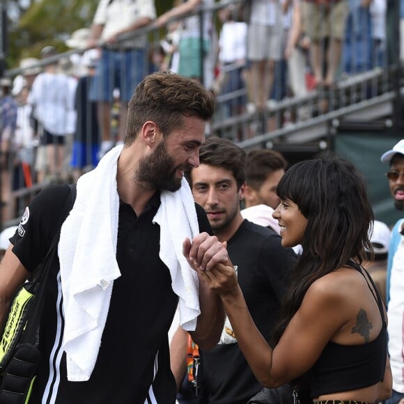 Shy'm et Benoît Paire à Miami le 25 mars 2016 après la victoire du Français contre Mikhail Youzhny.