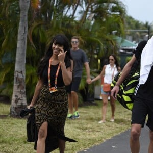 Shy'm et Benoît Paire à Miami le 25 mars 2016 après la victoire du Français contre Mikhail Youzhny.