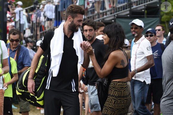 Shy'm et Benoît Paire à Miami le 25 mars 2016 après la victoire du Français contre Mikhail Youzhny.