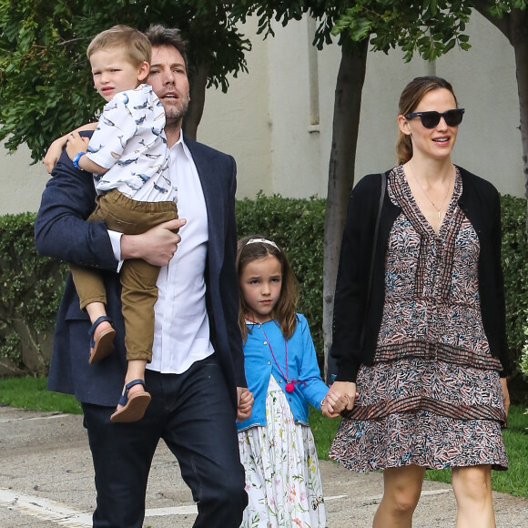 Jennifer Garner et Ben Affleck avec Seraphina et Samuel pour Pâques à Los Angeles, Cle 27 mars 2016.