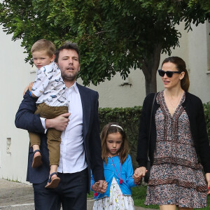 Jennifer Garner et Ben Affleck avec Seraphina et Samuel pour Pâques à Los Angeles, Cle 27 mars 2016.