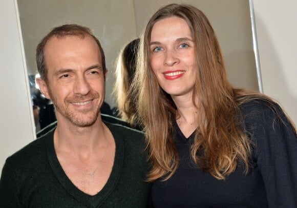 Calogero et sa compagne Marie Bastide lors de la soirée d'ouverture du Club C White à Paris, le 10 avril 2014