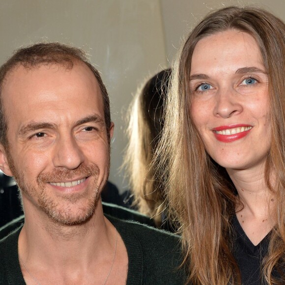 Calogero et sa compagne Marie Bastide lors de la soirée d'ouverture du Club C White à Paris, le 10 avril 2014
