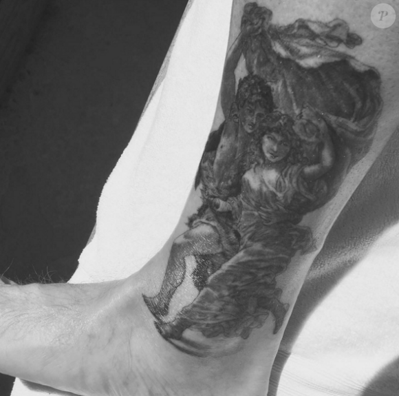 David Beckham s'est offert un nouveau tattouage. Photo publiée sur Instagram, le 30 mars 2016.