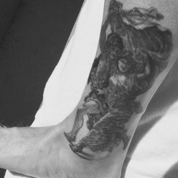 David Beckham s'est offert un nouveau tattouage. Photo publiée sur Instagram, le 30 mars 2016.