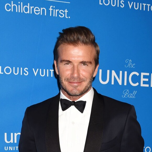 David Beckham lors de la 6ème soirée de gala biannuel UNICEF Ball 2016, en partenariat avec Louis Vuitton, à l'hôtel Beverly Wilshire Four Seasons à Beverly Hills, le 12 janvier 2016