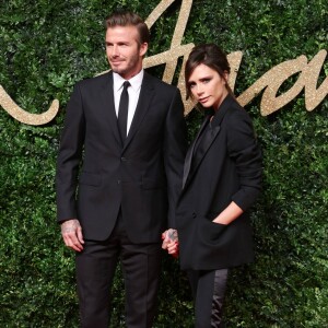 David et Victoria Beckham à la Soirée des "British Fashion Awards" à Londres. Le 23 novembre 2015