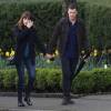 Dakota Johnson et Jamie Dornan, main dans la main dans la rue à Vancouver le 4 avril 2016.