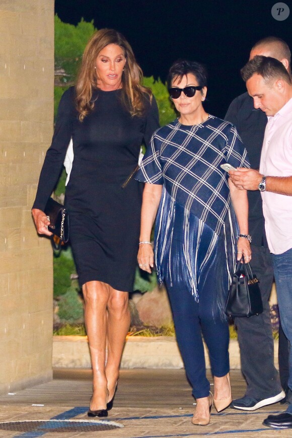 Caitlyn Jenner et Kris Jenner après un dîner de famille chez Nobu  à Malibu. Le 8 août 2015