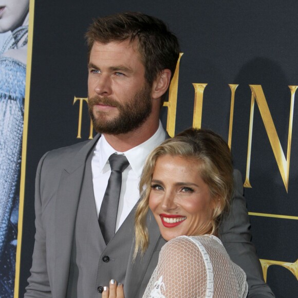 Chris Hemsworth et Elsa Pataky à l'avant-première du film "Le Chasseur et la reine des glaces" Los Angeles le 11 avril 2016