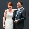 Ellie Kemper et son époux, Michael Koman, le jour de leur mariage à New York le 7 juillet 2012