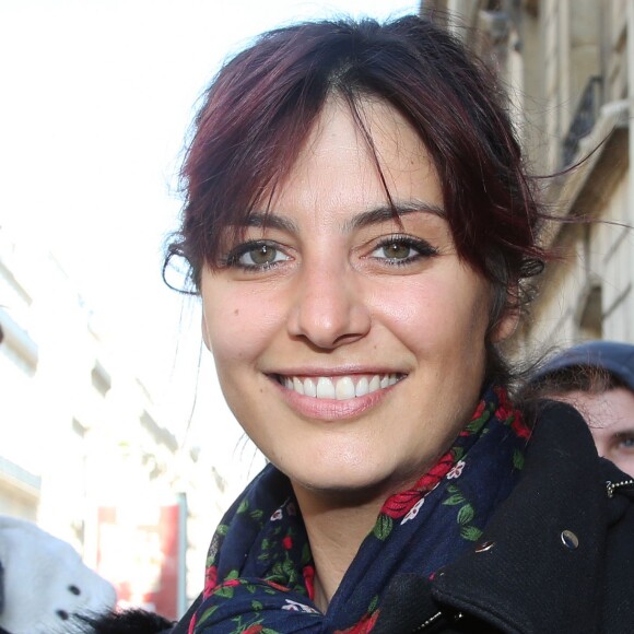 Semi-Exclusif - Laëtitia Milot - Arrivées des people à la radio Europe1 à Paris le 14 avril 2016. 