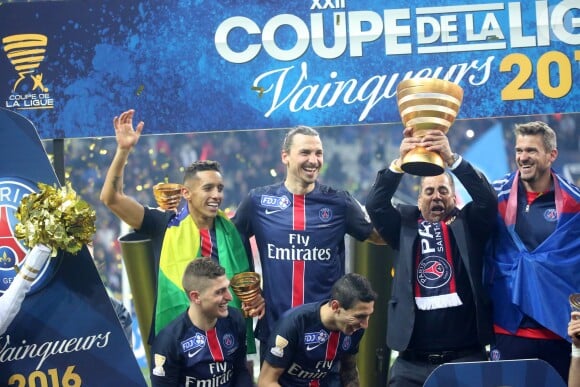 Le PSG remporte la coupe de la ligue face à Lille au Stade de France à Saint-Denis, le 23 avril 2016. © Cyril Moreau/Bestimage