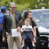 Jeff Goldblum avec sa femme Emilie Livingston et leur fils Charlie Goldblum à la journée Safe Kids Day aux studios Smashbox à Culver City, le 22 avril 2016