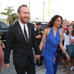 Le DJ David Guetta et sa compagne Jessica Ledon au mariage d'Isabela Rangel et David Grutman à Miami le 23 avril 2016