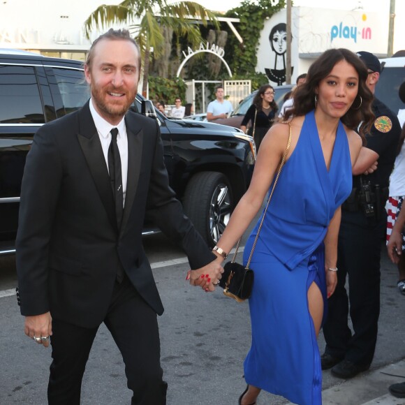 Le DJ David Guetta et sa compagne Jessica Ledon au mariage d'Isabela Rangel et David Grutman à Miami le 23 avril 2016