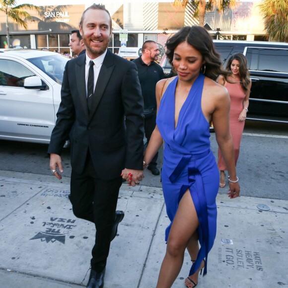 Le DJ David Guetta et sa compagne Jessica Ledon au mariage d'Isabela Rangel et David Grutman à Miami le 23 avril 2016