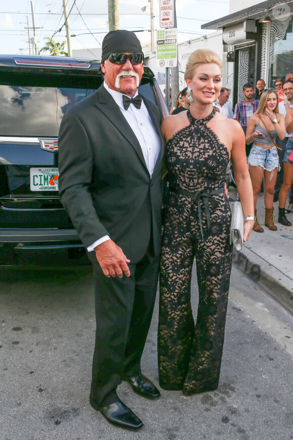 Hulk Hogan et sa femme Jennifer McDaniel au mariage d'Isabela Rangel et David Grutman à Miami le 23 avril 2016