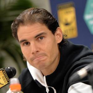 Rafael Nadal en conférence de presse à l'Accor Hôtels Arena (ex POPB) à Paris le 3 novembre 2015.