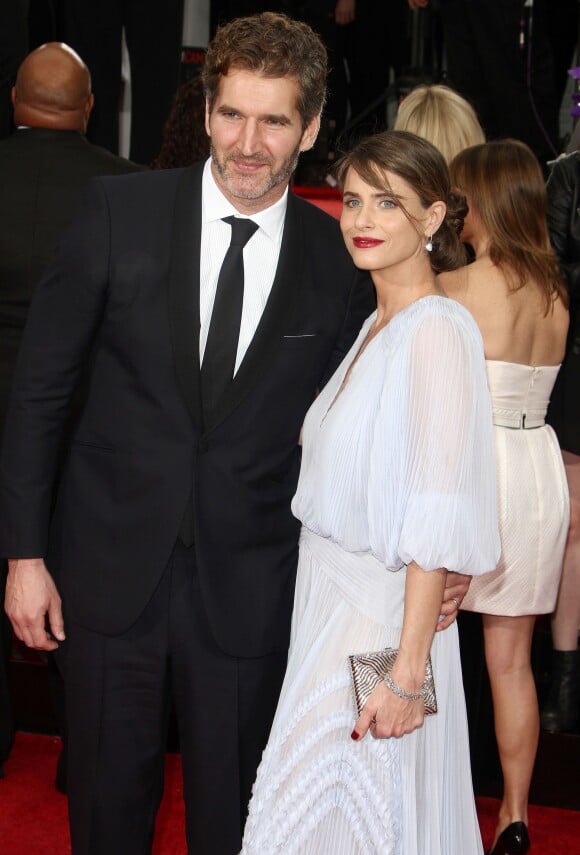 Amanda Peet et son mari David Benioff à la 72ème cérémonie annuelle des Golden Globe Awards à Beverly Hills, le 11 janvier 2015