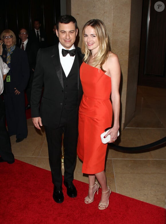 Jimmy Kimmel et sa femme Molly McNearney au 28ème gala annuel "American Cinematheque 2014" à l'Hôtel Beverly Hilton à Beverly Hills, le 21 octobre 2014.