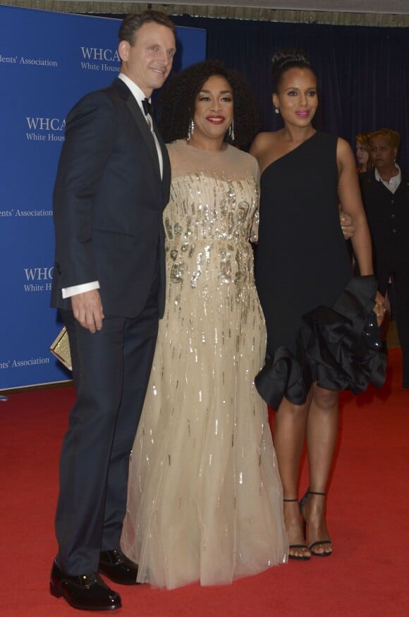 Tony Goldwyn, Shonda Rhimes et Kerry Washington au dîner des correspondants à la Maison Blanche, le 30 avril 2016