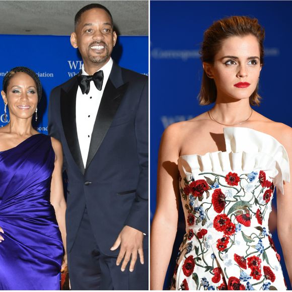 Jada Pinkett, Will Smith et Emma Watson au dîner des correspondants à la Maison Blanche, le 30 avril 2016