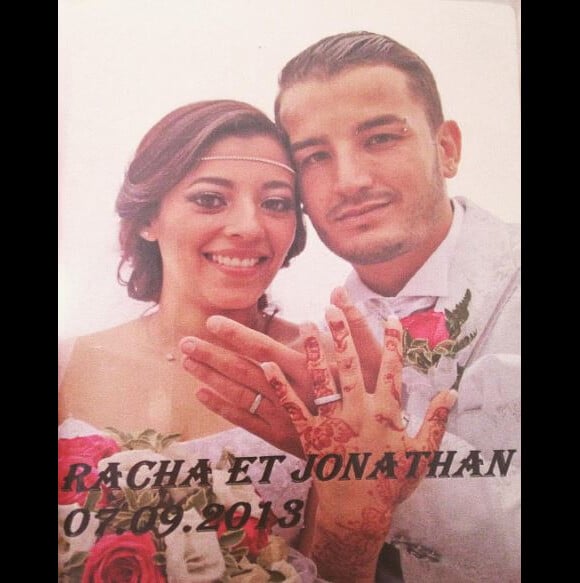 Jonathan de "Secret Story 9" et sa femme Racha lors de leur mariage