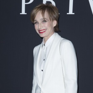 Kristin Scott Thomas - People au défilé "Giorgio Armani Privé" Haute Couture collection Printemps-Eté 2015 lors de la Fashion Week à Paris, le 27 janvier 2015