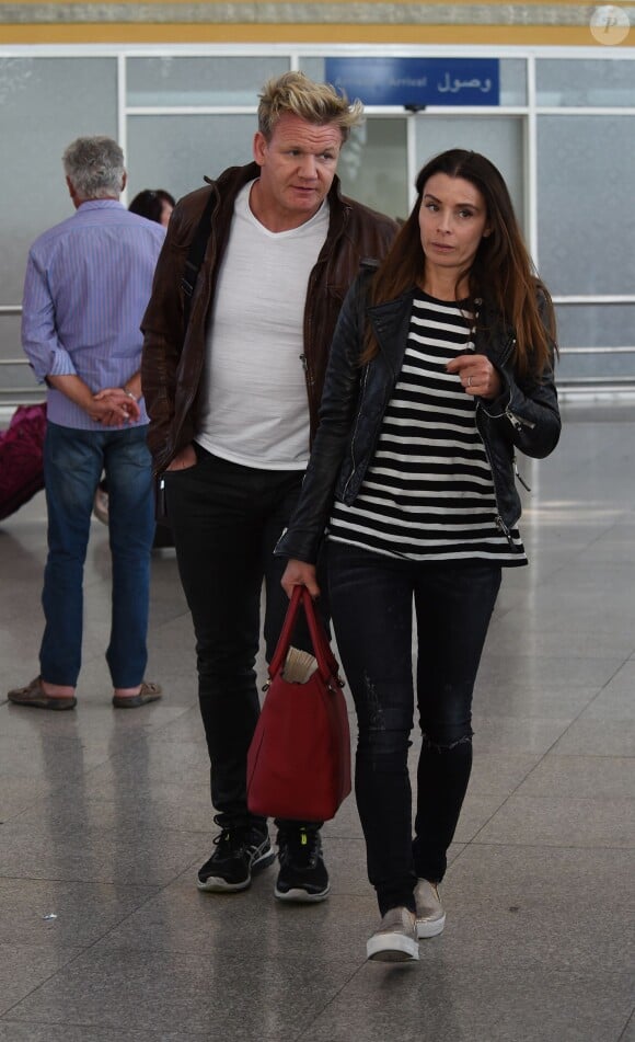 Gordon Ramsay et sa femme Tana Ramsay - Arrivée des invités pour les 40 ans de David Beckham à l'aéroport de Marrakech au Maroc, le 1er mai 2015